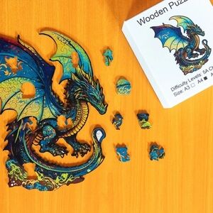 Vibrant Dragon Wooden Puzzle
